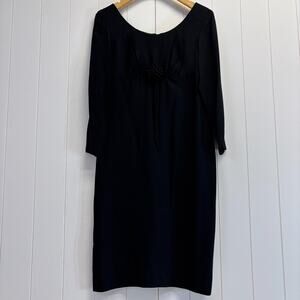 Vintage Meo of California‎ 60s Classic Cocktail Sleek Black Midi Dress Size M
